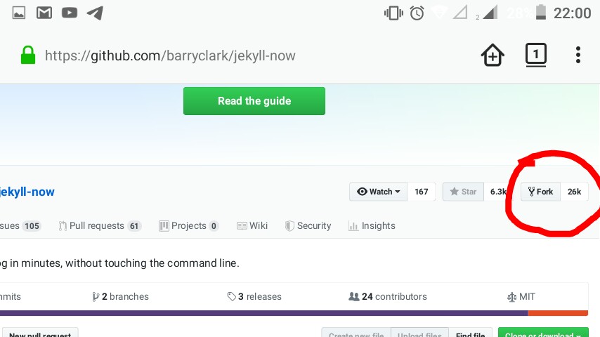 Ve a la página del proyecto y presiona el botón de fork